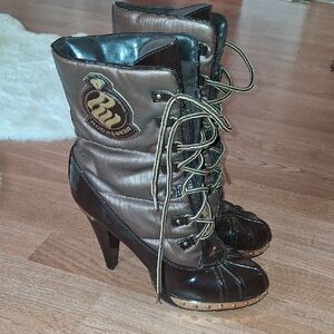 Brown Rocawear High Heel Boots, Sz 9